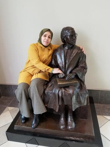 2020 IWOC visitor-- it's Amina Khoulani 2020 International Woman of Courage at Rosa Parks Museum in Montgomery, AL